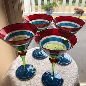 Beautiful Set of 4 Margarita Glasses
